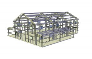 42'0"x80'0"x20'0" with 13'0" Sidewall Lean-To Frames on Sidewalls