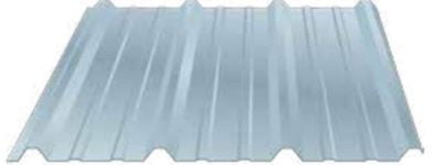 Corrugated translucent fiberglass roofing panel against a white background.