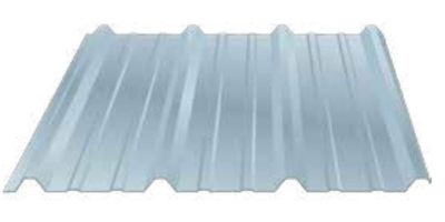 Corrugated translucent fiberglass roofing panel against a white background.
